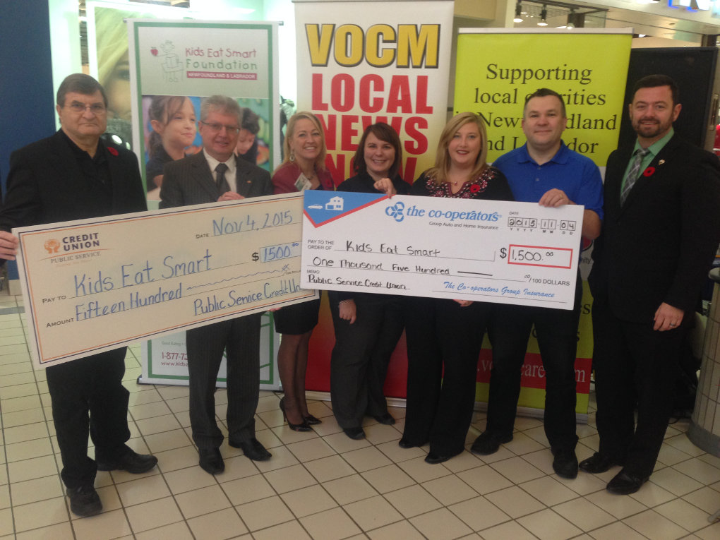 Kids Eat Smart $1,500 Donations from Public Service Credit Union and The Co-operators